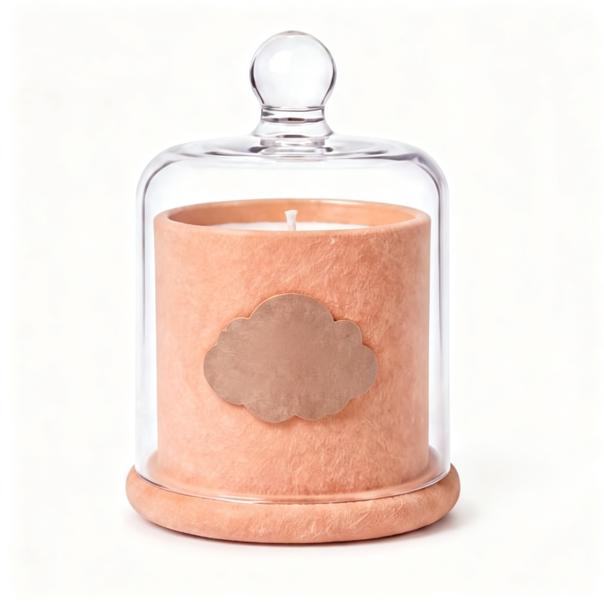 π Luxury Candle | Velvet-Textured Glass Dome | Romantic Gift | Blush Elegance