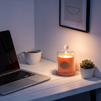 🎀 Luxury Candle | Velvet-Textured Glass Dome | Romantic Gift | Blush Elegance