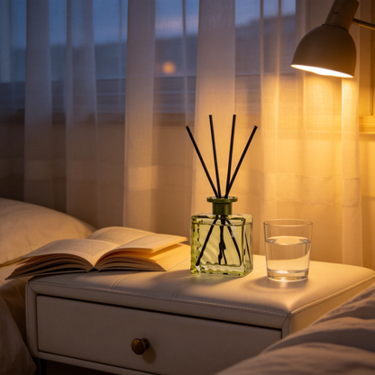 🌿 Luxury Reed Diffuser | Green Glass Home Décor | Thoughtful Tea Gift