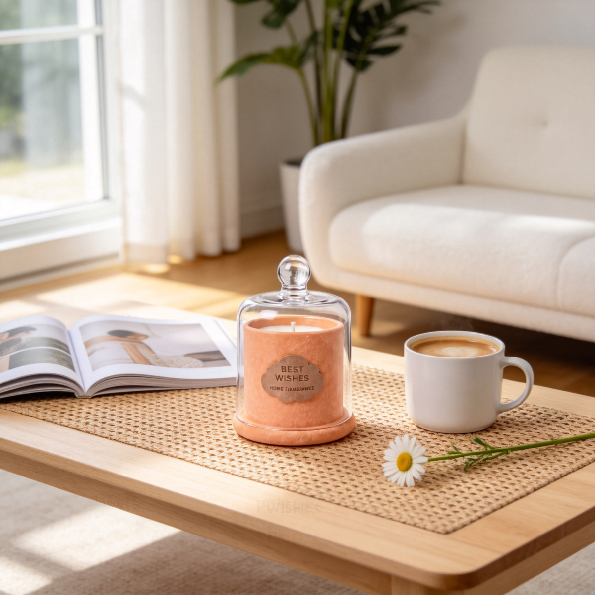 🎀 Luxury Candle | Velvet-Textured Glass Dome | Romantic Gift | Blush Elegance