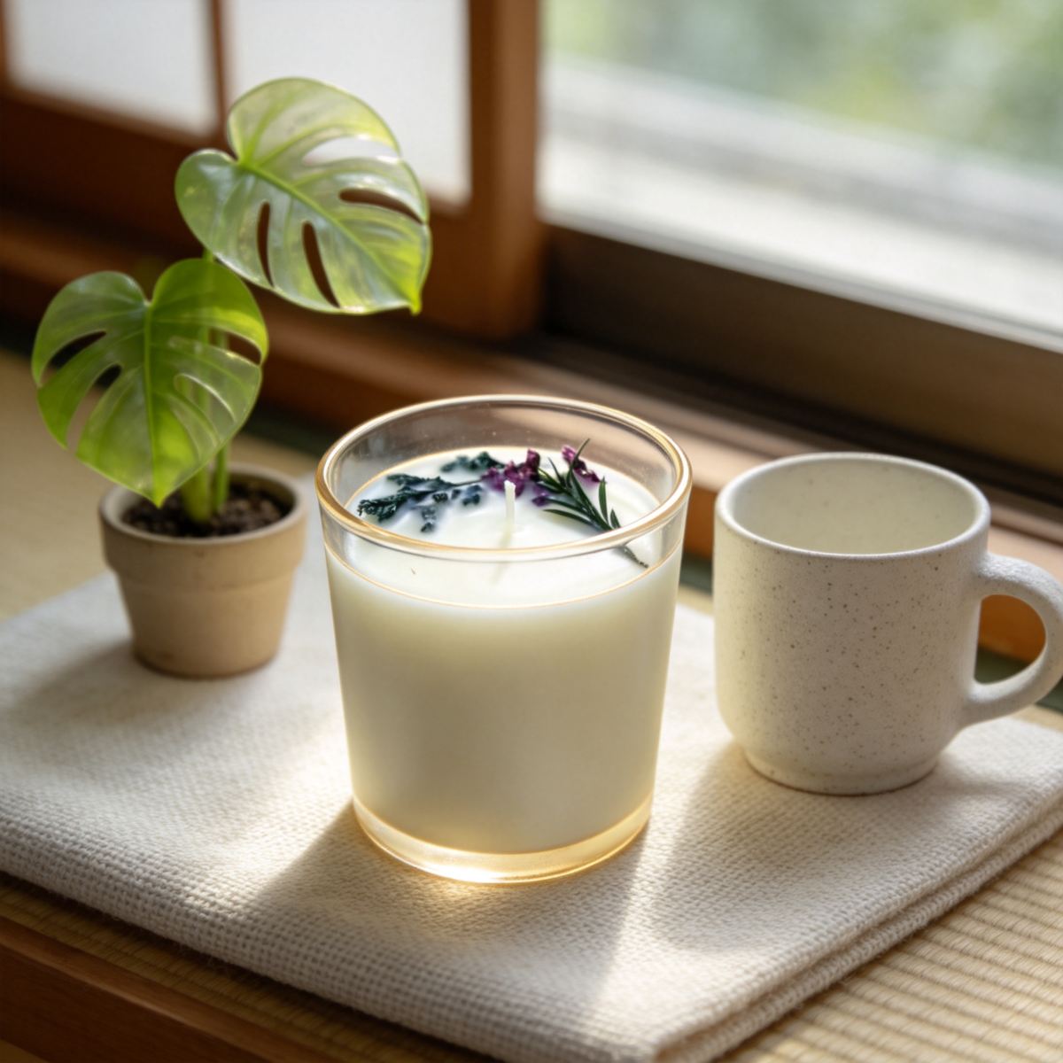 🕯️ Luxury Candle | Glass Botanical Décor | Romantic Gift | Ebony Elegance