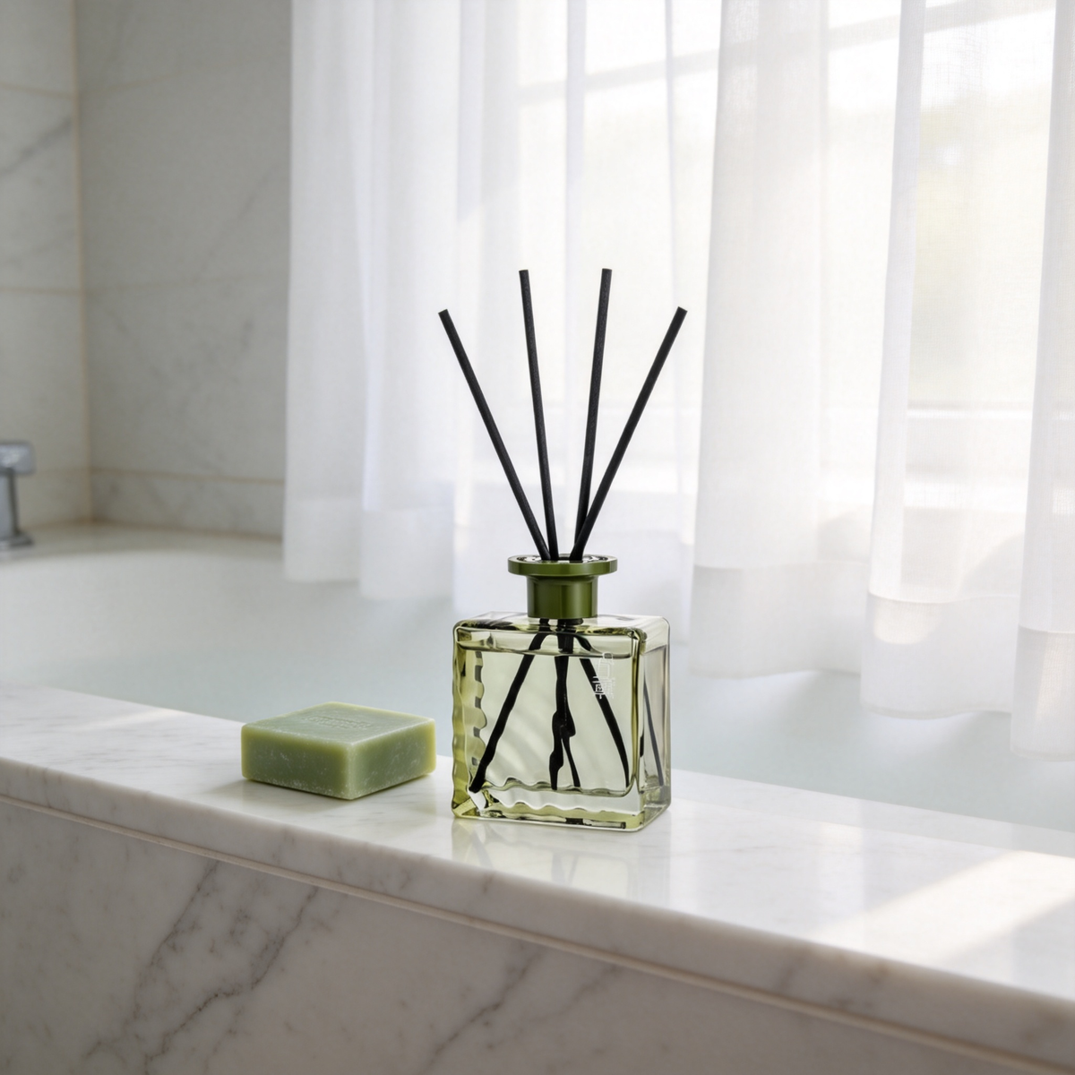 🌿 Luxury Reed Diffuser | Green Glass Home Décor | Thoughtful Tea Gift