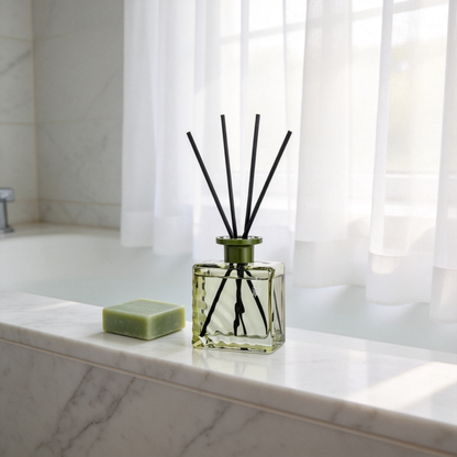 🌿 Luxury Reed Diffuser | Green Glass Home Décor | Thoughtful Tea Gift