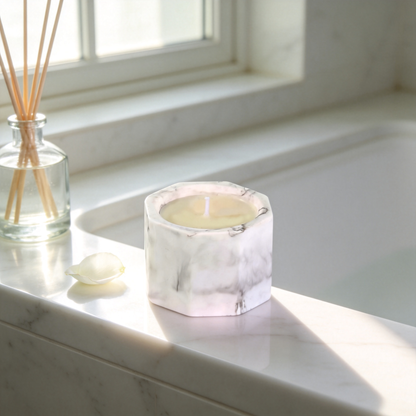 💎 Luxury Candle | Marble-Effect Stone | Elegant Home Gift | Sculptural Beauty