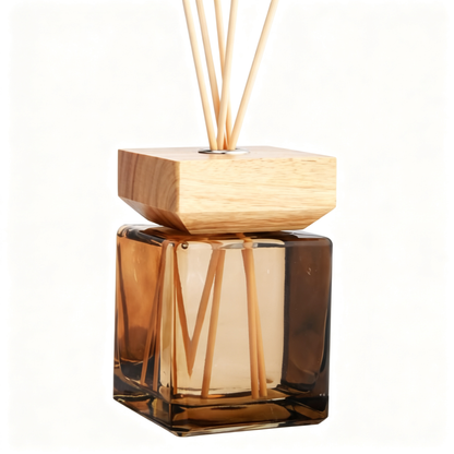 🌹 Luxury Reed Diffuser | Amber Glass & Natural Wood | Cozy Home Décor | Thoughtful Rose Gift