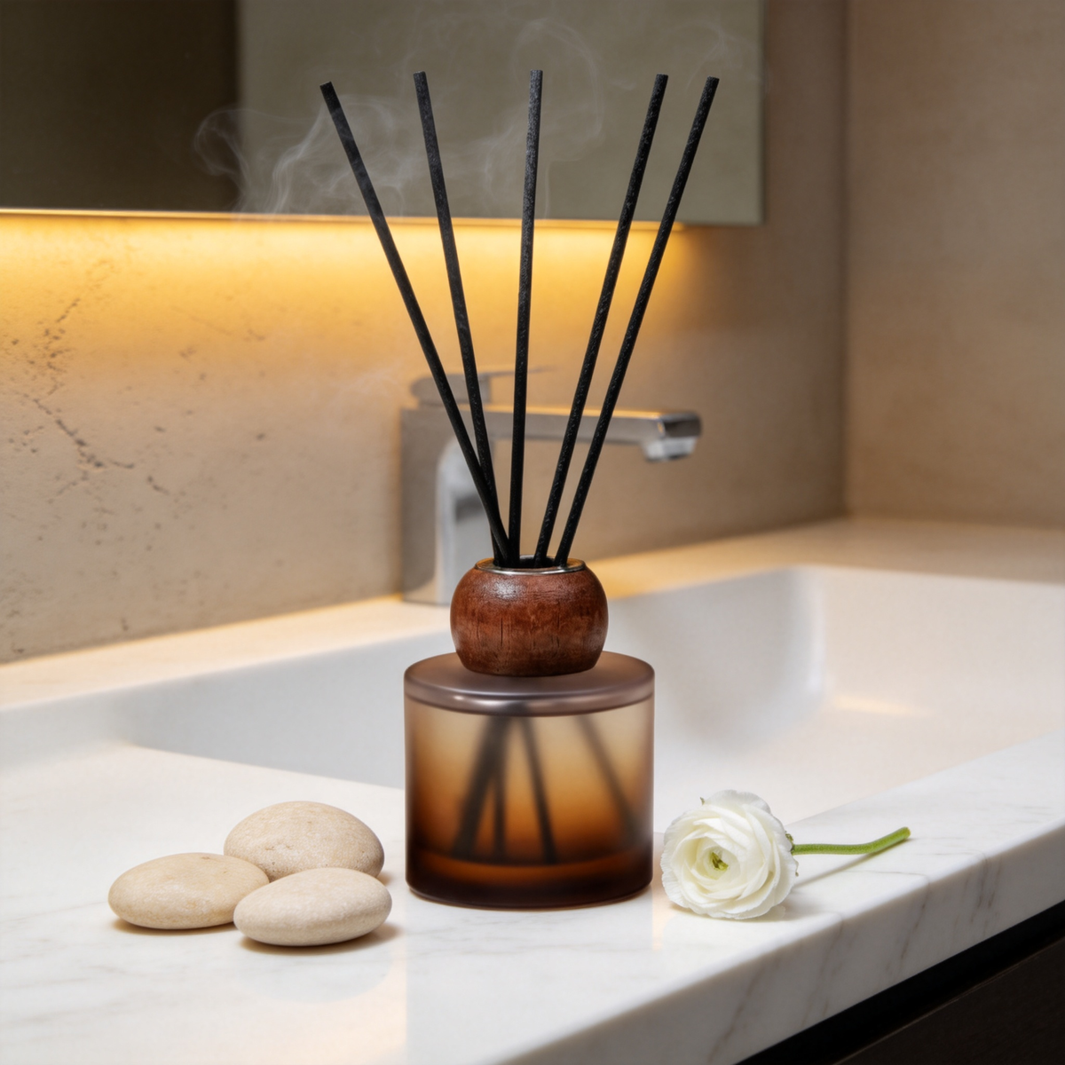 🍃 Zen Tea Diffuser | Frosted Glass & Wood | Serene Home Gift