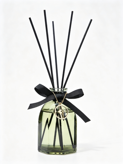 🎀 Luxury Reed Diffuser | Green Glass & Ribbon | Elegant Home Gift