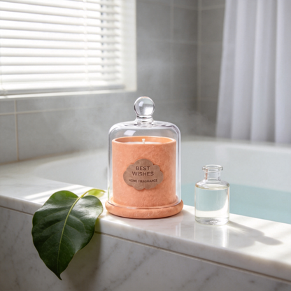 🎀 Luxury Candle | Velvet-Textured Glass Dome | Romantic Gift | Blush Elegance