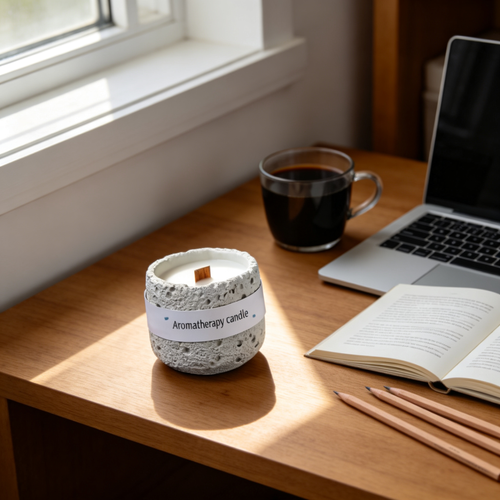 🌼 Luxury Gardenia Candle | Stone-Textured Vessel | Cozy Home Décor | Elegant Floral Gift
