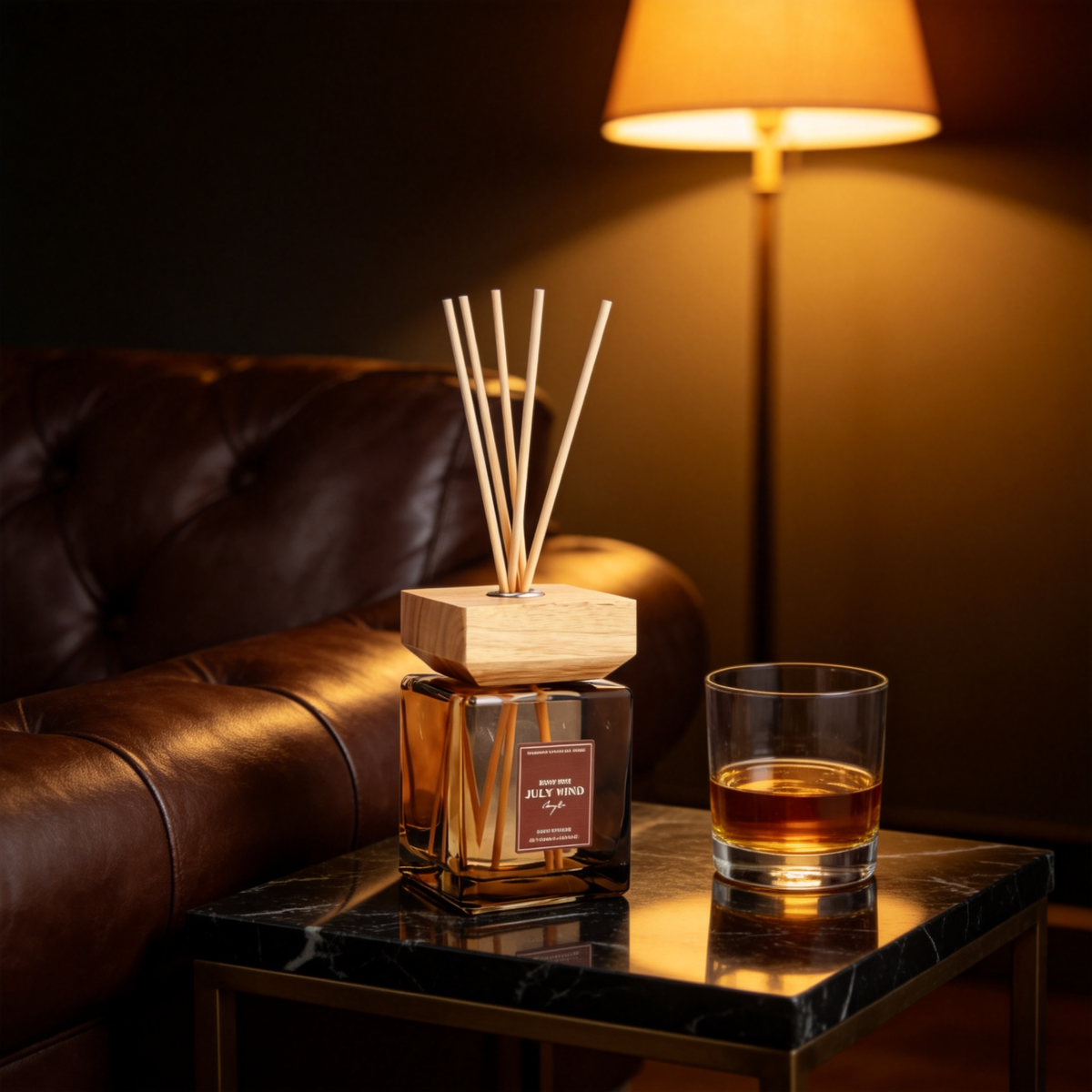 🌹 Luxury Reed Diffuser | Amber Glass & Natural Wood | Cozy Home Décor | Thoughtful Rose Gift